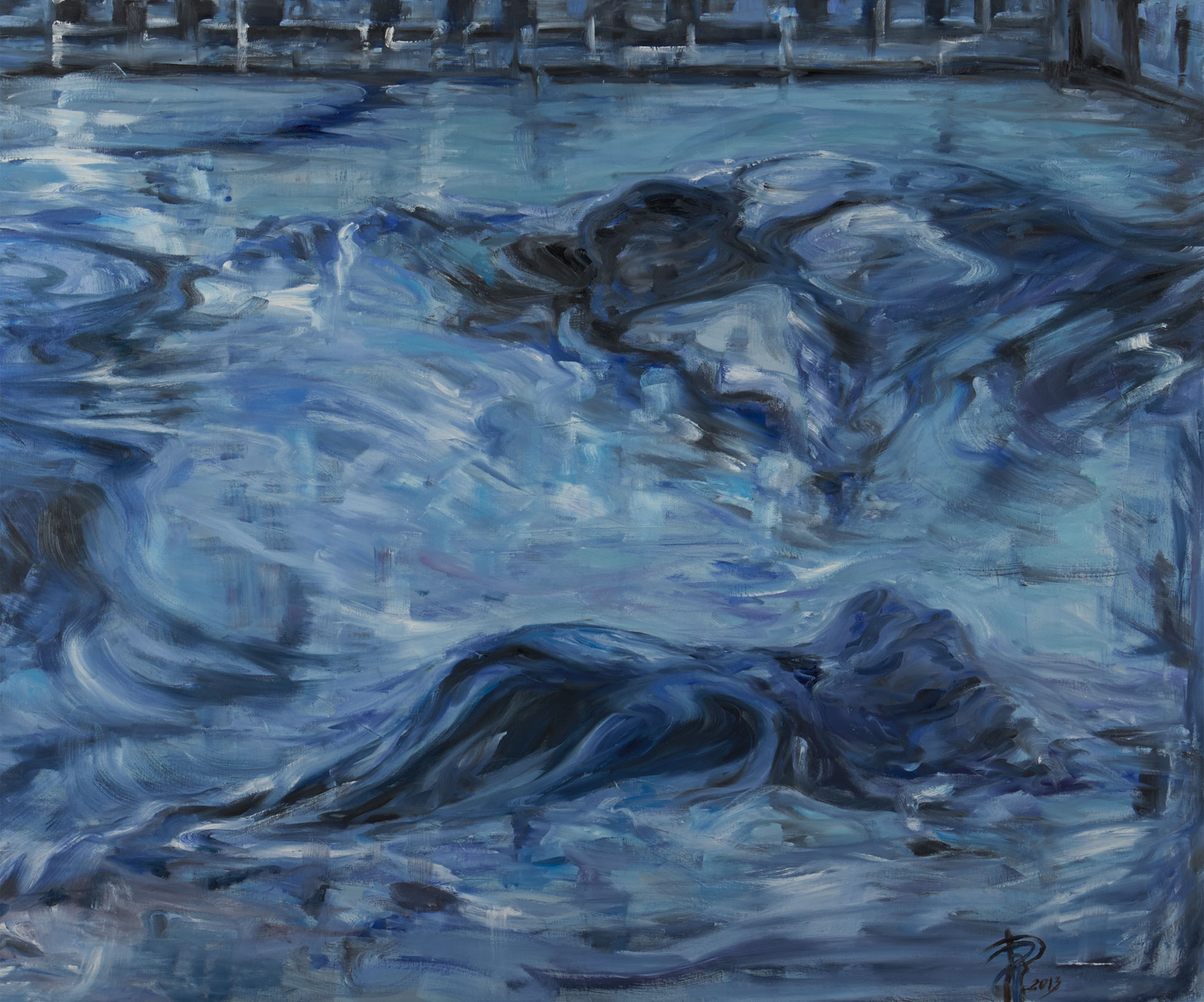 Blu risonanze (2014) 
 diptych right panel
    100x120 cm 
