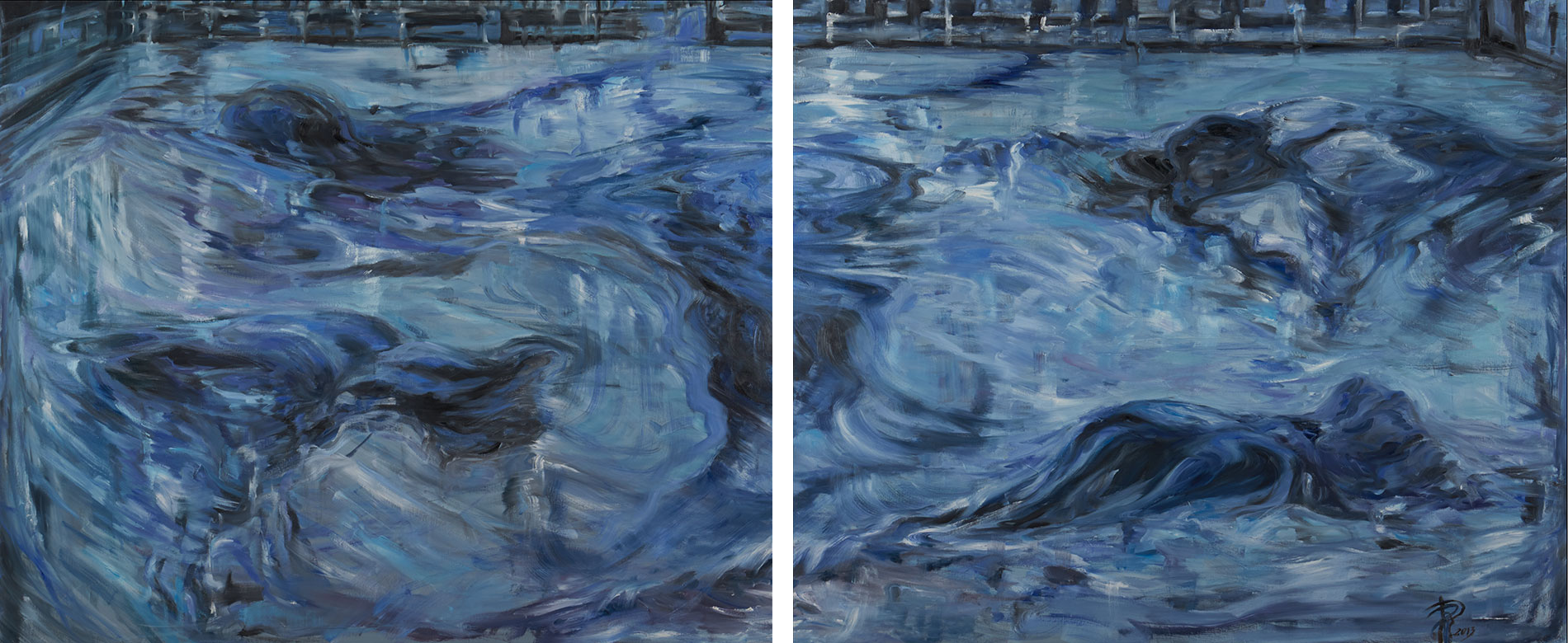 Blu risonanze (2014) 
 diptych 
    100x120 cm