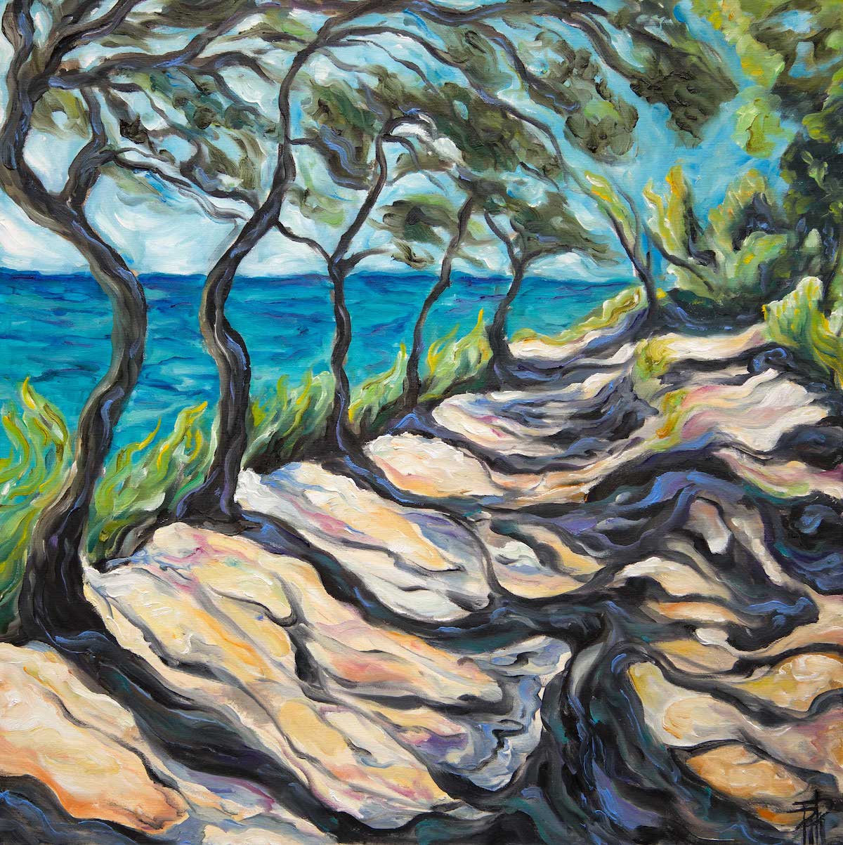 Lumière noire, olio su tela, 60 x 60 cm, 2021