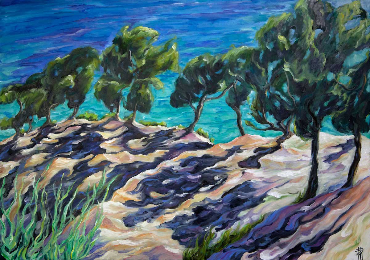 Mon premier soleil, olio su tela , 70 x 100 cm, 2021