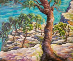 Extase cosmique 5, oilo su tela, 172x103cm, 2022