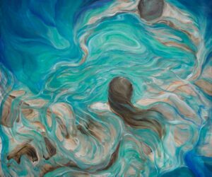 affinités discrètes 3, oilo su tela, 2021,150 x 150 cm