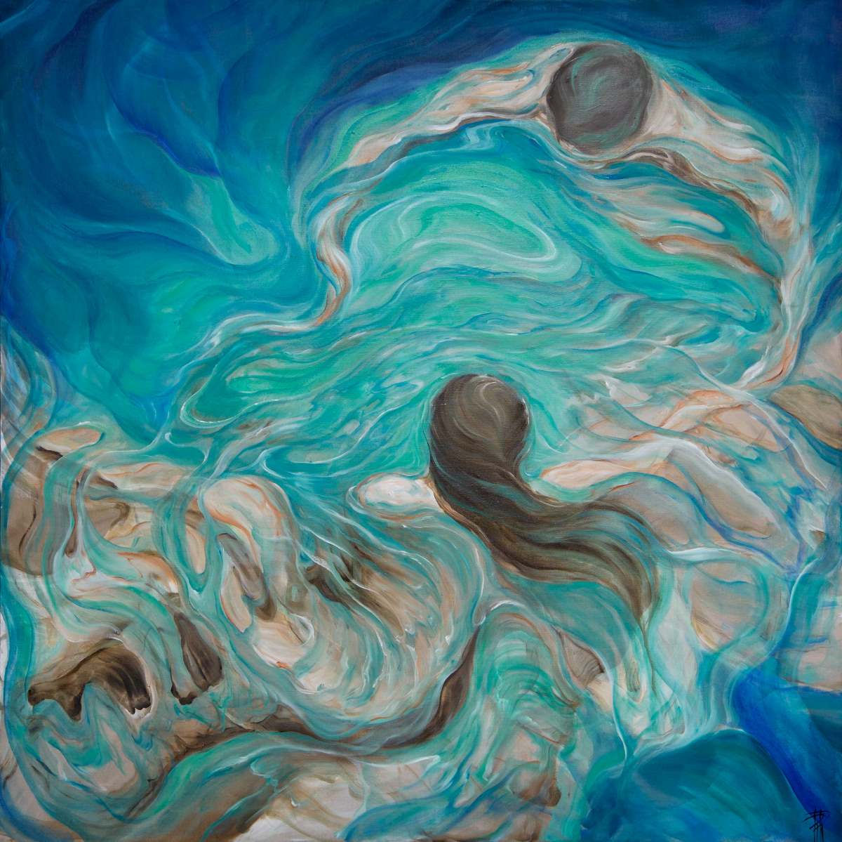 affinités discrètes 3, oilo su tela, 2021,150 x 150 cm
